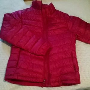 Fushia Marmot 700 fill down puffer jacket